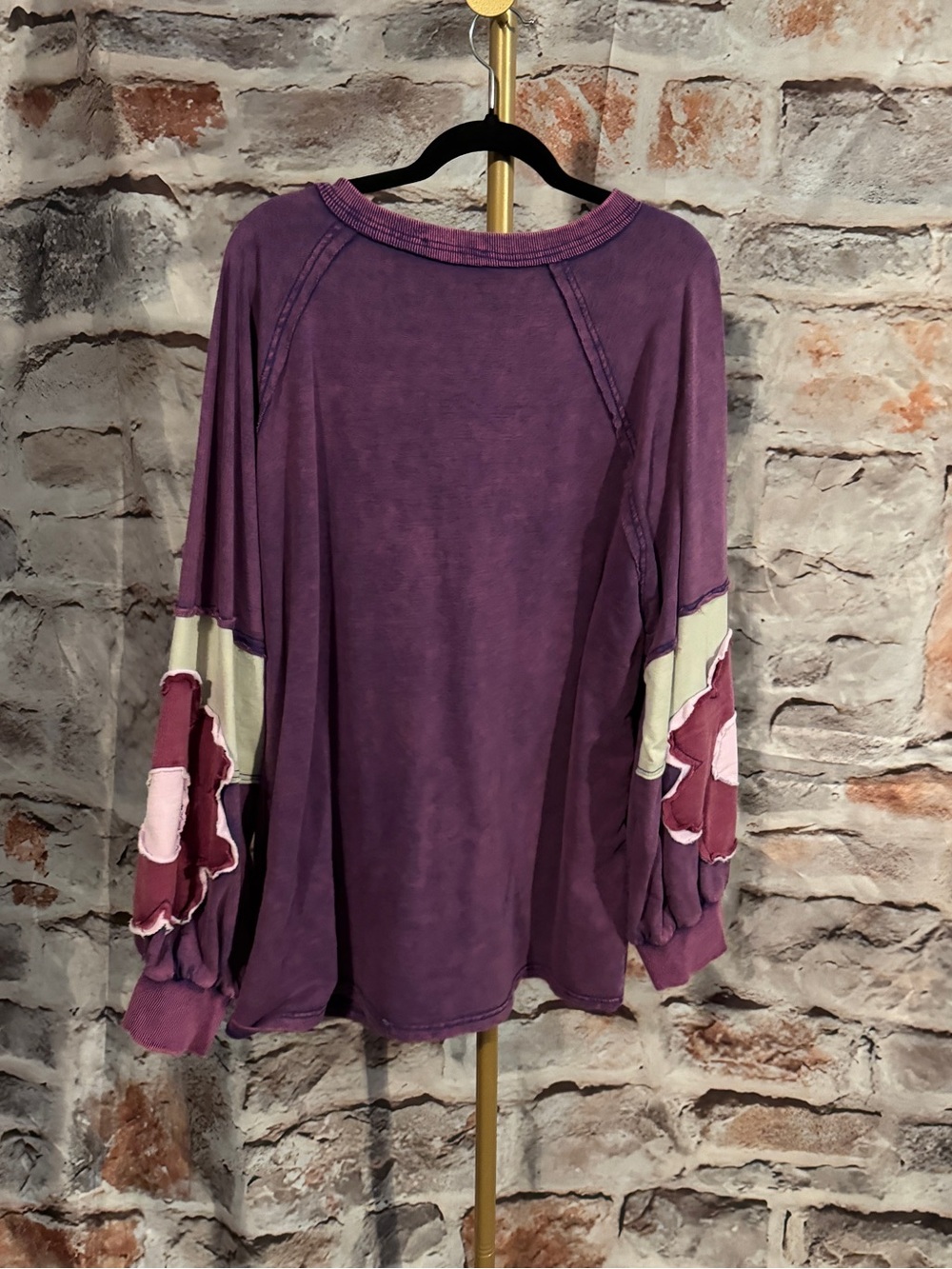Blue Velvet - Floral Patch Detail Pullover - Purple - L - NWOT - Picture 5 of 9
